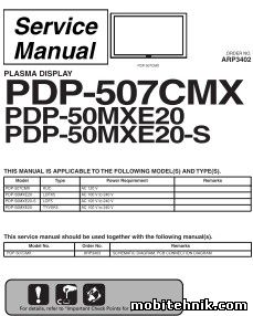 PIONEER PDP-507CMX, PIONEER PDP-50MXE20, PIONEER PDP-50MXE20-S